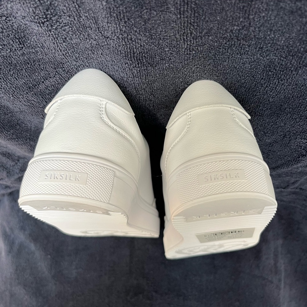 Siksilk NWOT White Leather Sneakers  W/ Gold Accents Mens Size 9 - Picture 7 of 10